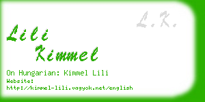 lili kimmel business card
